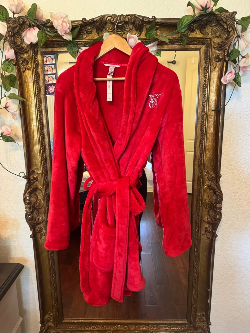 Victoria's Secret Red Plush Hooded Robe